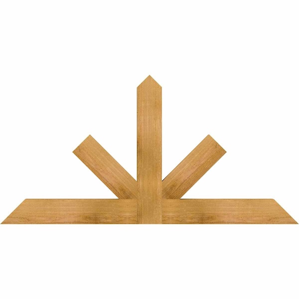 Ekena Millwork Saratoga Rough Sawn Timber Gable Bracket, Western Red Cedar, 48"W x 24"H x 2"D x 4"F, 12/12 Pitch GBW048X24X0204SAR00RWR - main